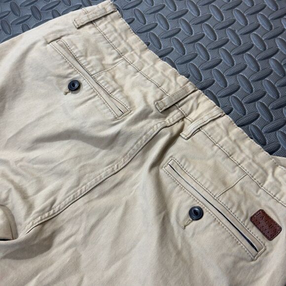 JACHS New York Chino Pants Mens 32x30 Tan Straight Leg Slim Fit Slash Pockets - Picture 6 of 7